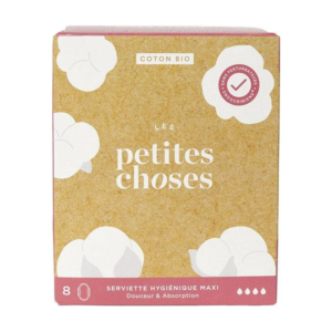 Serviettes Hygiéniques Extra Long - Coton Bio - Boîte de 8